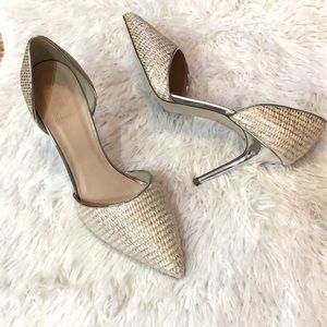 New J. Crew Silver Pointed Heels